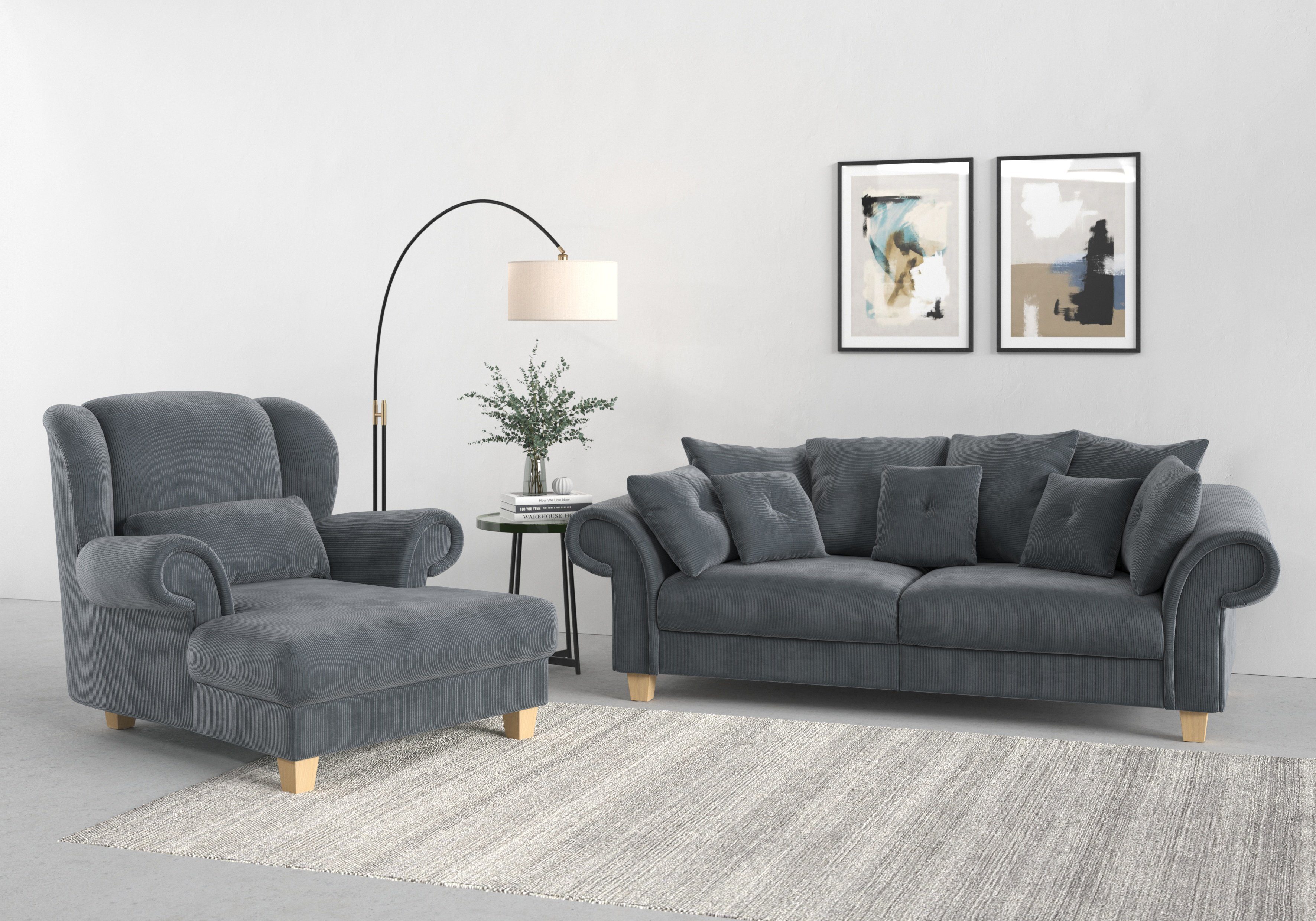 Home affaire zeitloses Loveseat Zierkissen softem, Sitzkomfort, Loveseat Queenie (1-St), weichem mit Design, inkl