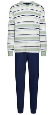 Pastunette Schlafanzug Herren Pyjama mit Bündchen (2 tlg) Baumwolle