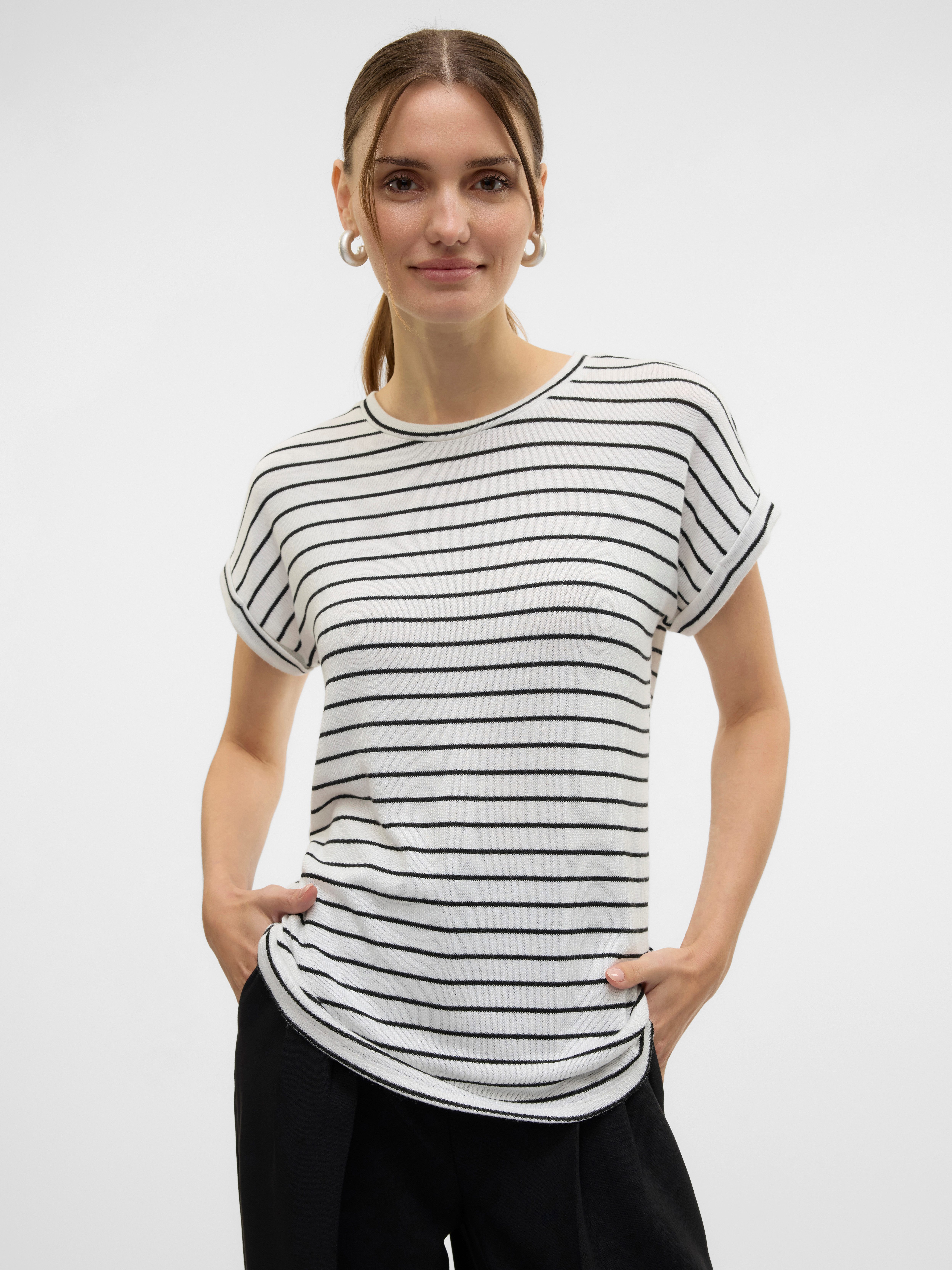 Vero Moda Kurzarmpullover VMBRIANNA SS O-NECK PULLOVER BOO REP mit überschn günstig online kaufen