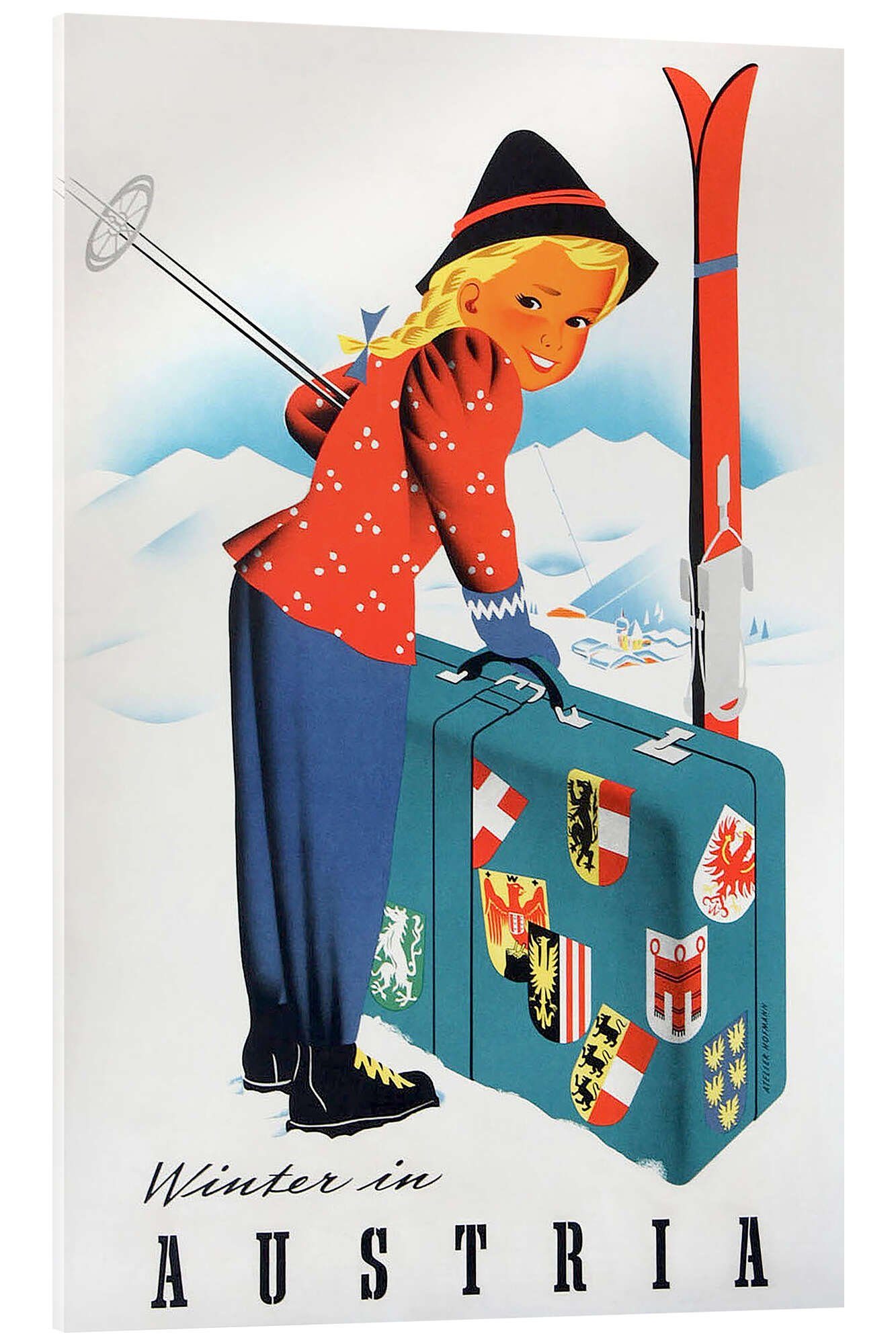 Acrylglasbild Vintage Ski Collection