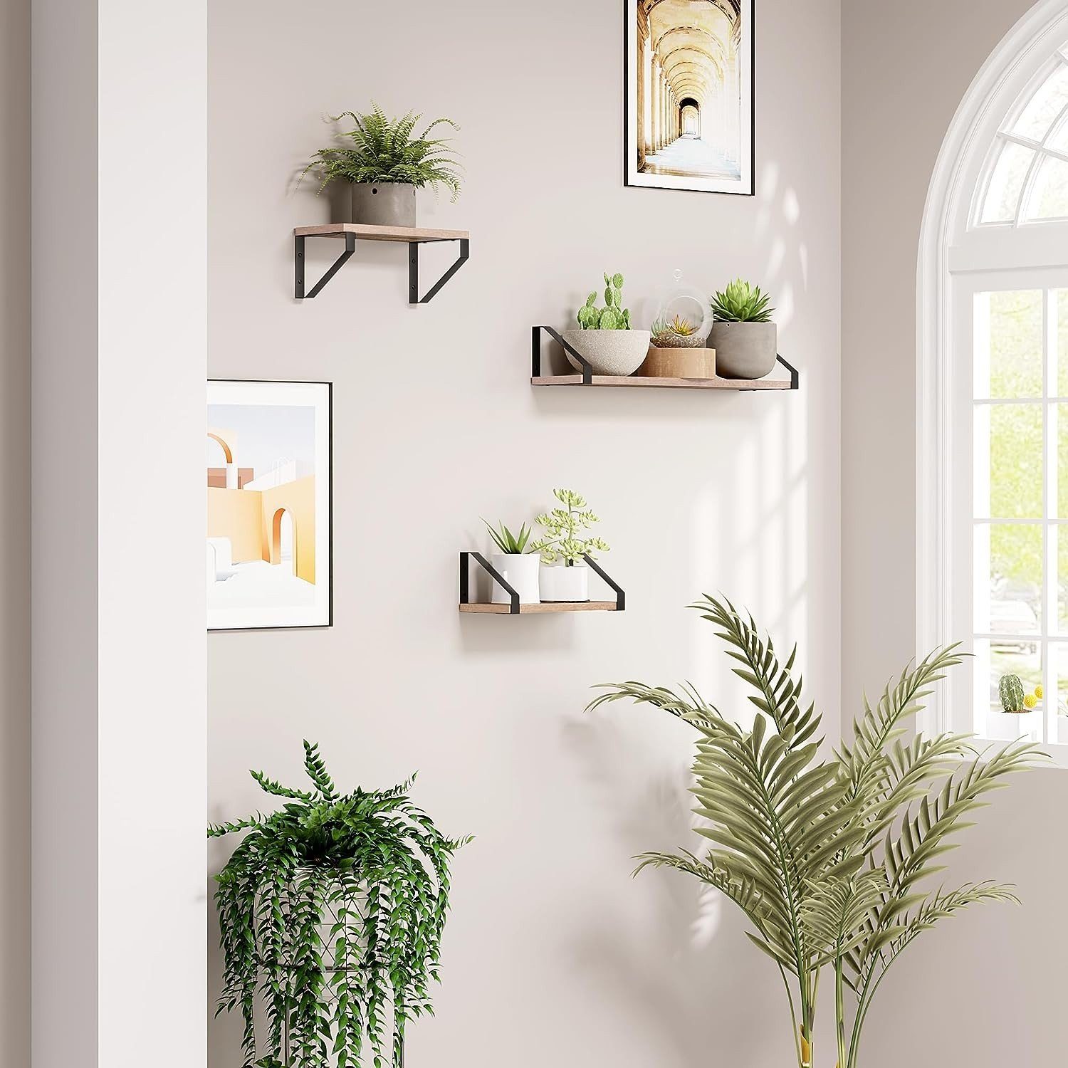 EUGAD Wandregal, Set 3-tlg., 3er Set Hängeregal, Schweberegal, Küchenregal günstig online kaufen