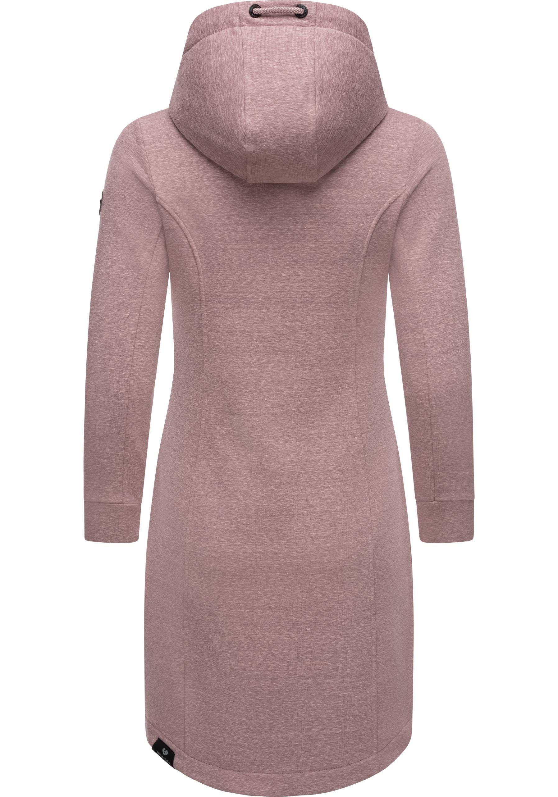 Ragwear Kurzmantel Letti Long Übergangsjacke aus Fleece mit Kapuze
