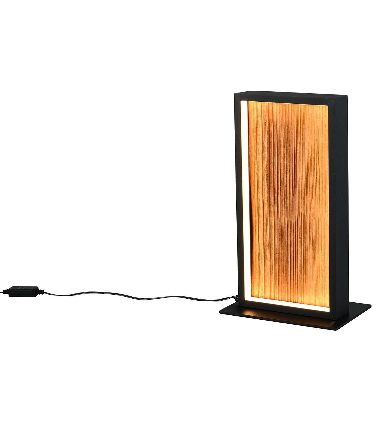 TRIO Leuchten LED Tischleuchte KALEA, Braun, Schwarz, Holz, Metall, Dimmfun günstig online kaufen