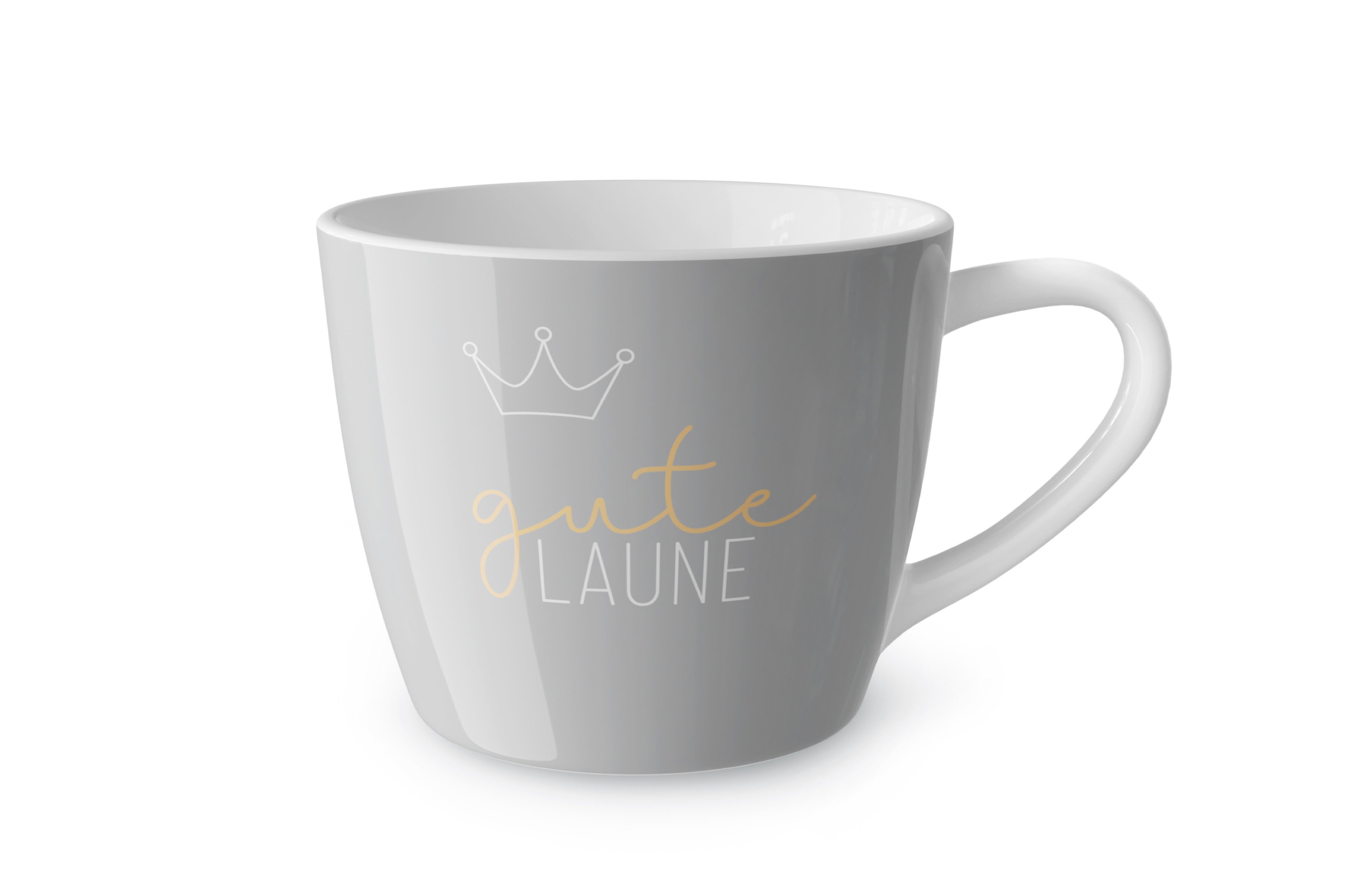 La Vida Tasse Kaffeetasse Teetasse Tasse Maxi Becher für dich la vida "Gute Laune", Material: Porzellan