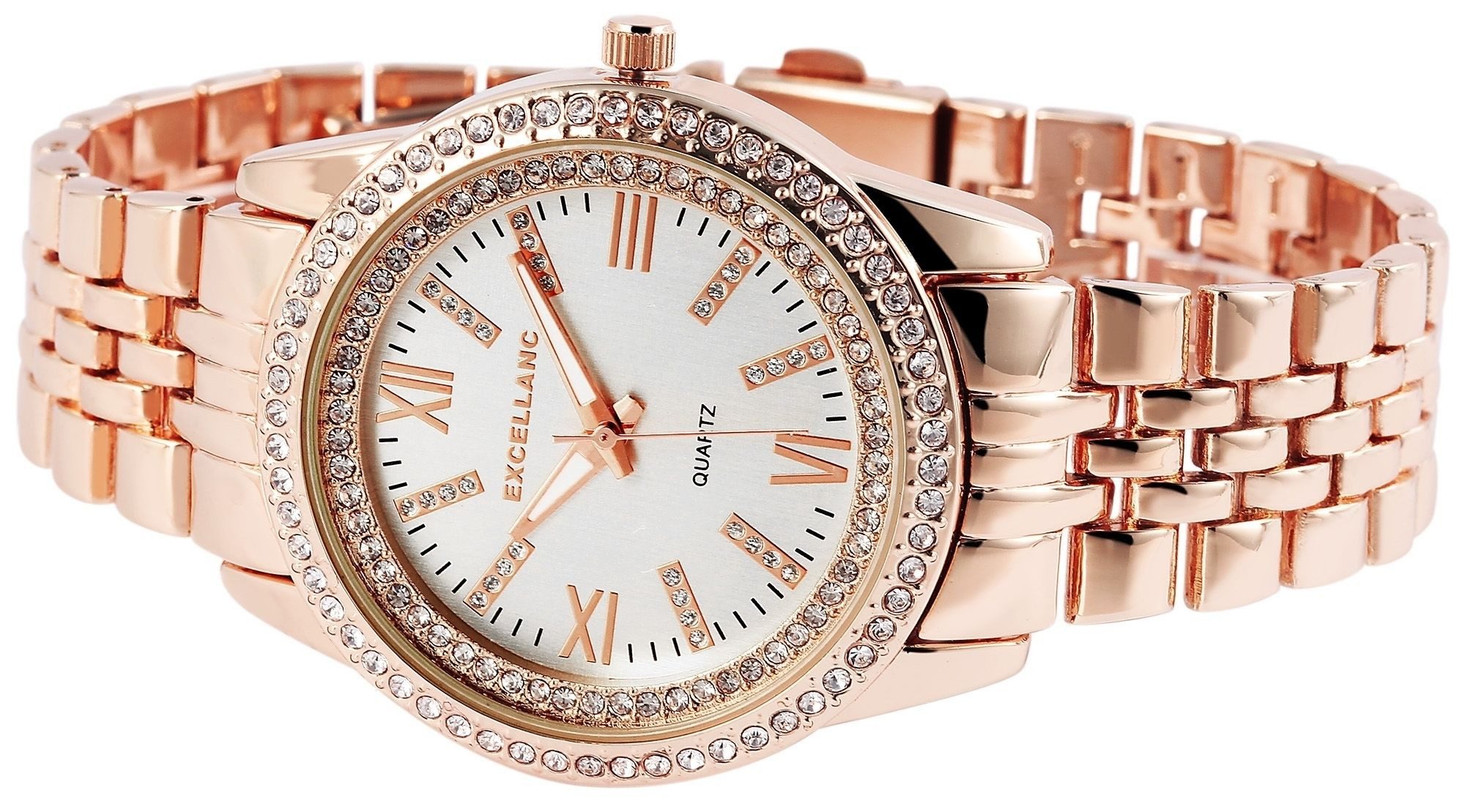 EXCELLANC Quarzuhr EX0201 Excellanc Damenuhr mit Metallarmband, Damenuhr Me günstig online kaufen