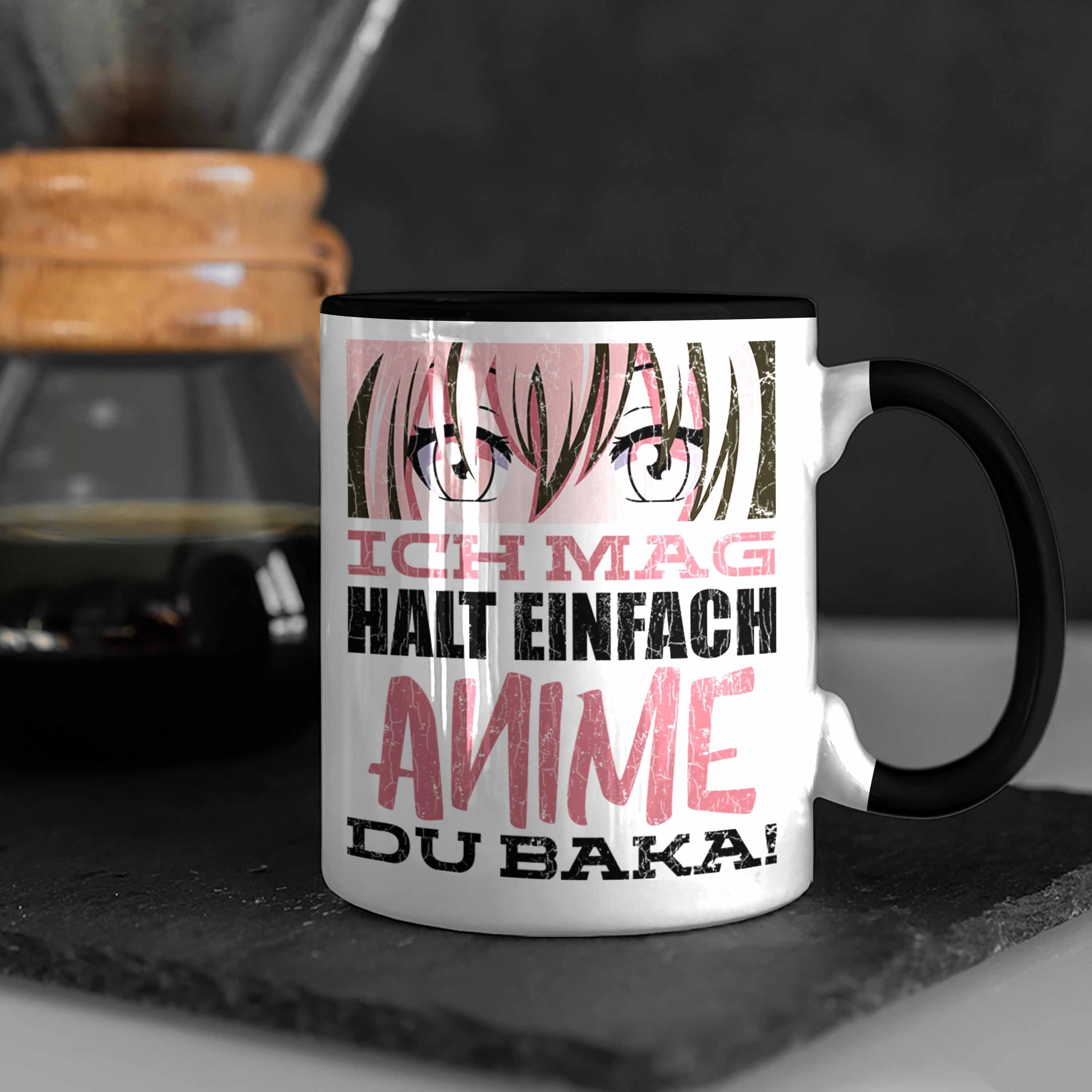Trendation Tasse Trendation Schwarz Baka Fan Geschenke - Anme Tasse Du Kaffeetasse Anime Geschenk Spruch Deko