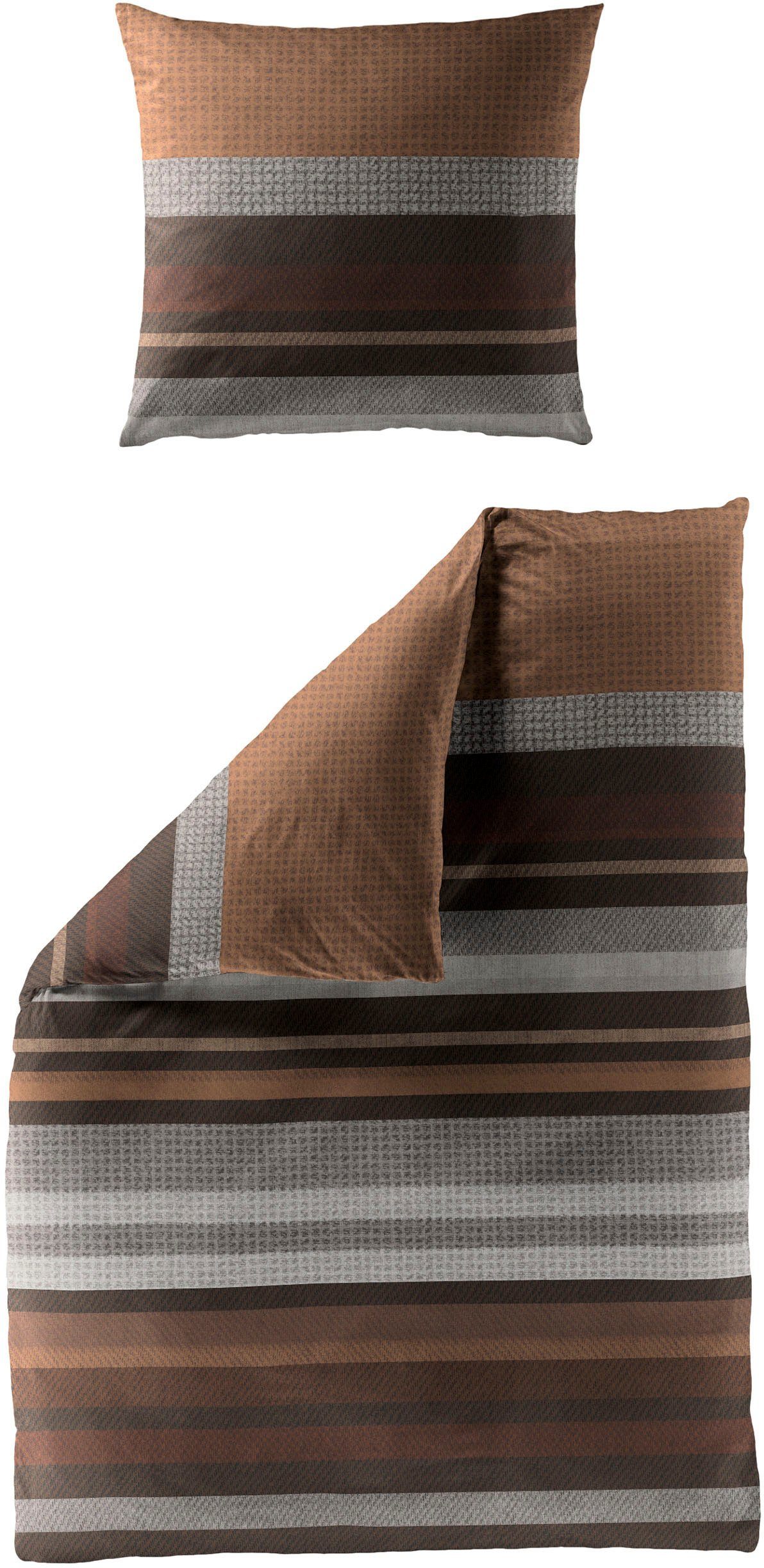 BIERBAUM Bettwäsche 4044, Renforcé, 2 teilig, Renforce, 100 % Baumwolle, pflegeleicht, gestreift