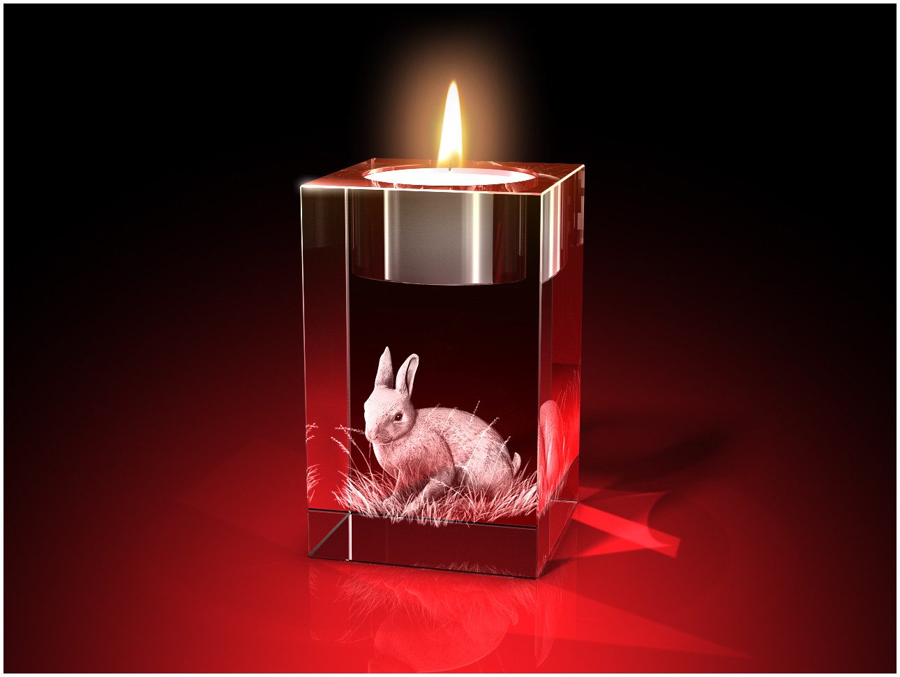 GLASFOTO.COM Teelichthalter Oster-Teelichthalter, Ostern, Kristallglas, 3er-Set