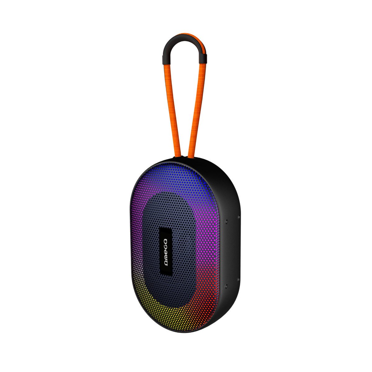 Omega OGQ101 Bluetooth-Lautsprecher Mono (Bluetooth, 5 W, RGB Lichtmodi sorgen für stimmungsvolle Atmosphäre)