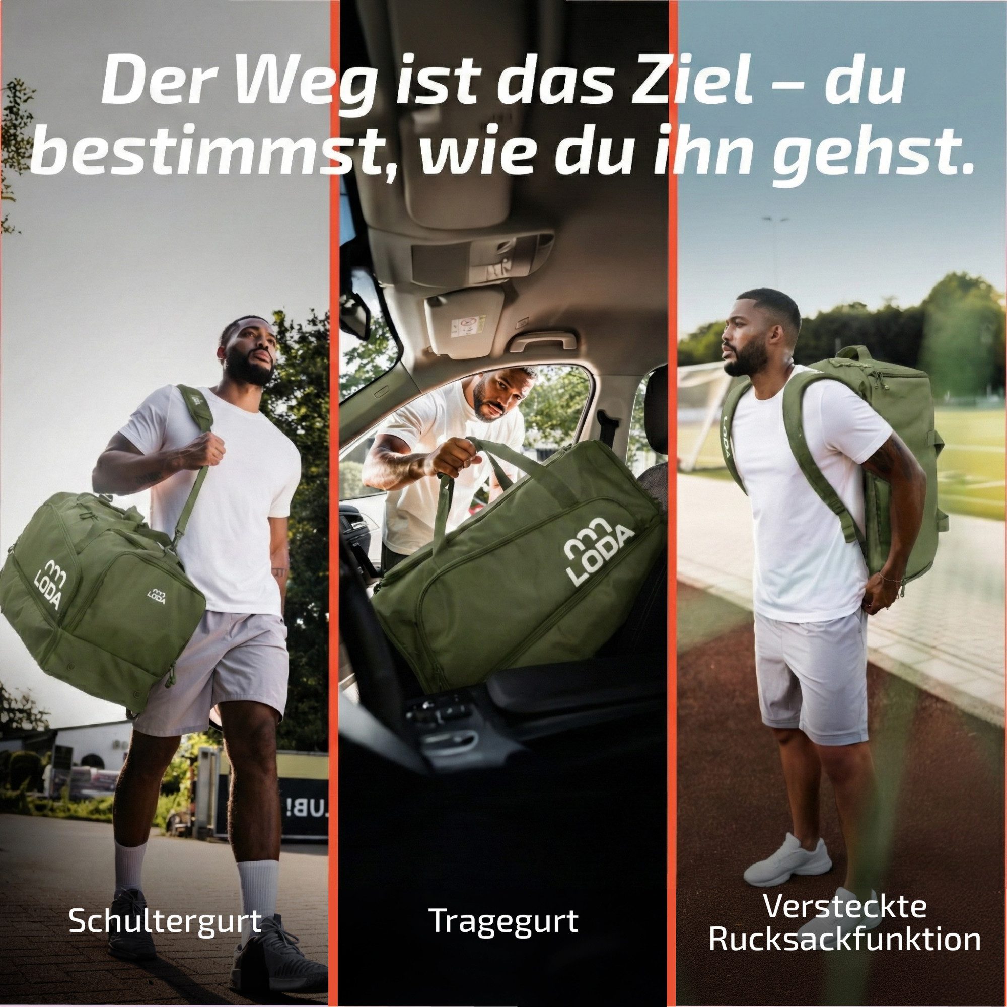 LODA sports Sporttasche team 68L - Trainingstasche mit Rucksackfunktion & Schuhfach, 65 cm (L) x 30cm (B) x 35cm (H), 68 Liter Volumen