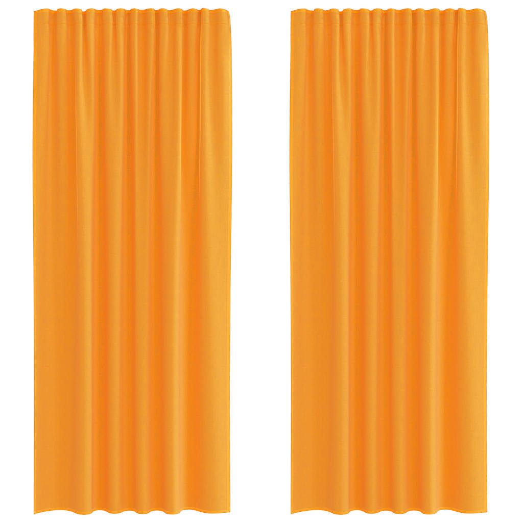 vidaXL Vorhang, Voile Vorhänge mit Schlaufen 2 Stk. Orange 140x225 cm