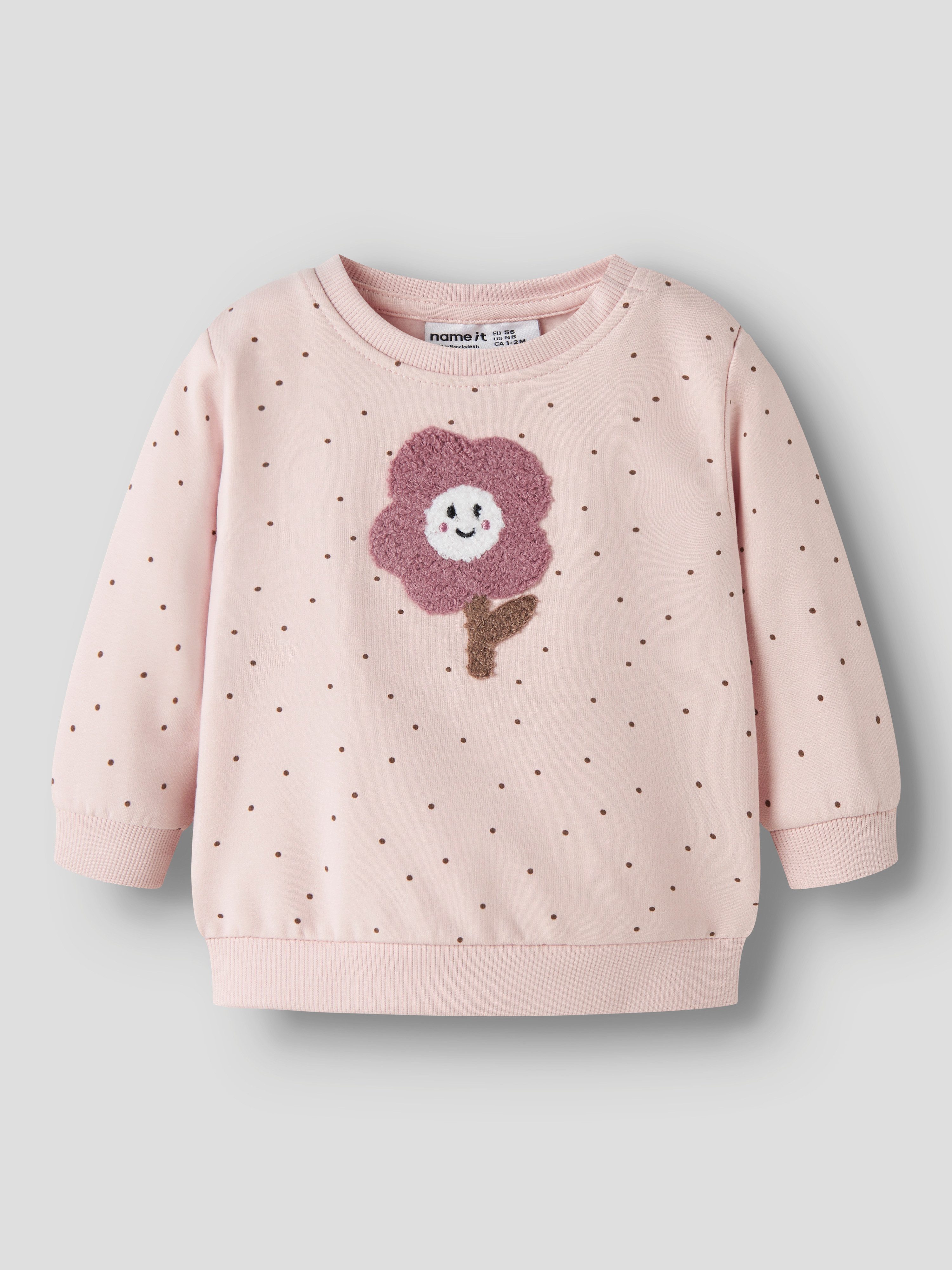 Name It Sweatshirt NBFLUELLE LS SWEAT BRU Baumwollmischung, regular fit