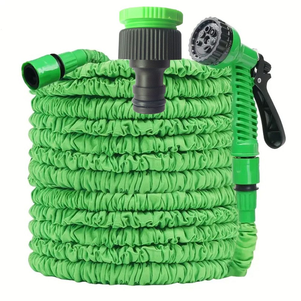 SIKAINI Gartenschlauch Dehnbarer Wasserschlauch,für Gartenbewässerung, Gartenschlauch, Multifunktionale Spritzdüse, (Automatische Dehnung & Rückzug)