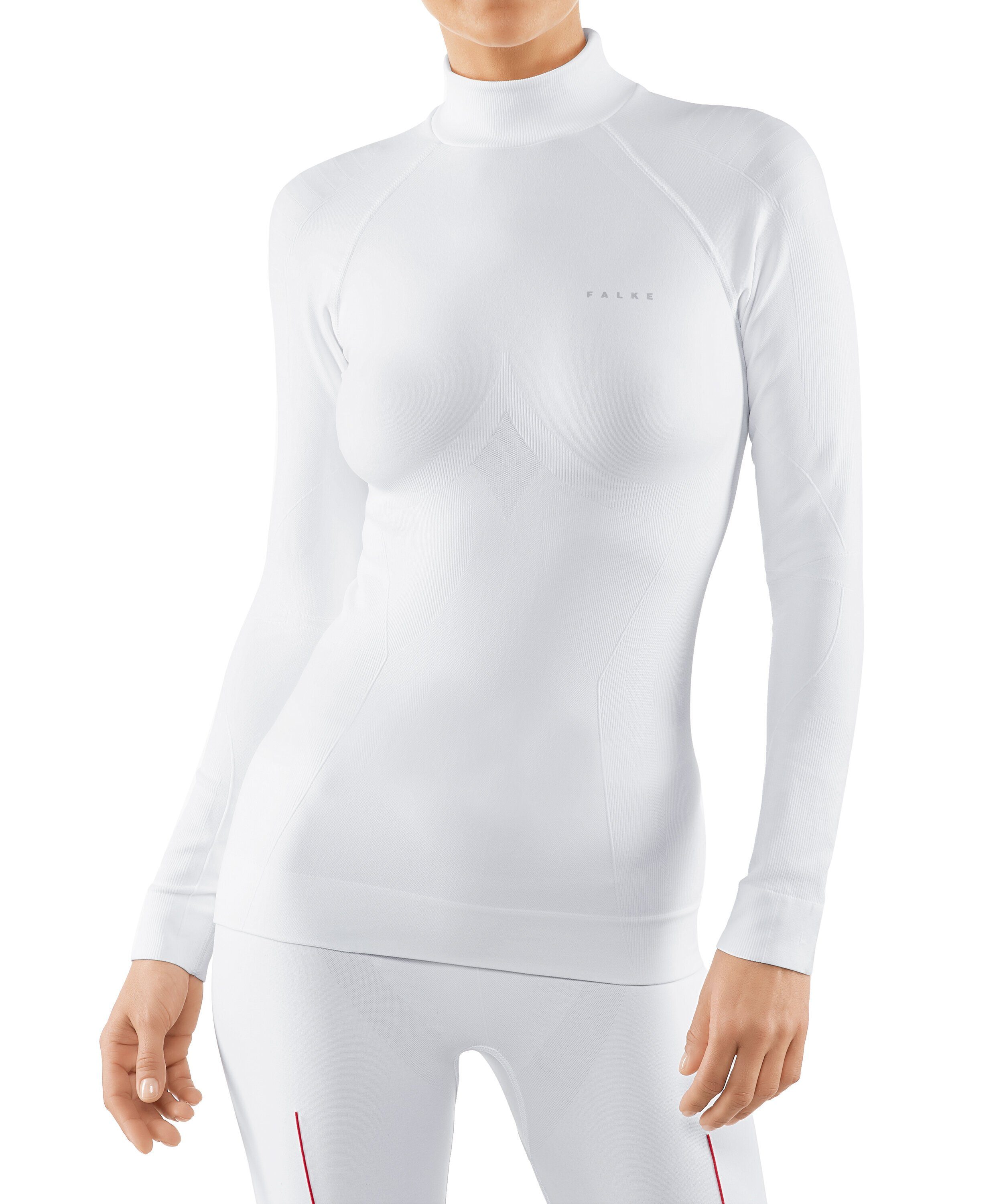 (2860) Material FALKE white Funktionsshirt feuchtigkeitsregulierendem aus Warm (1-tlg) Maximum