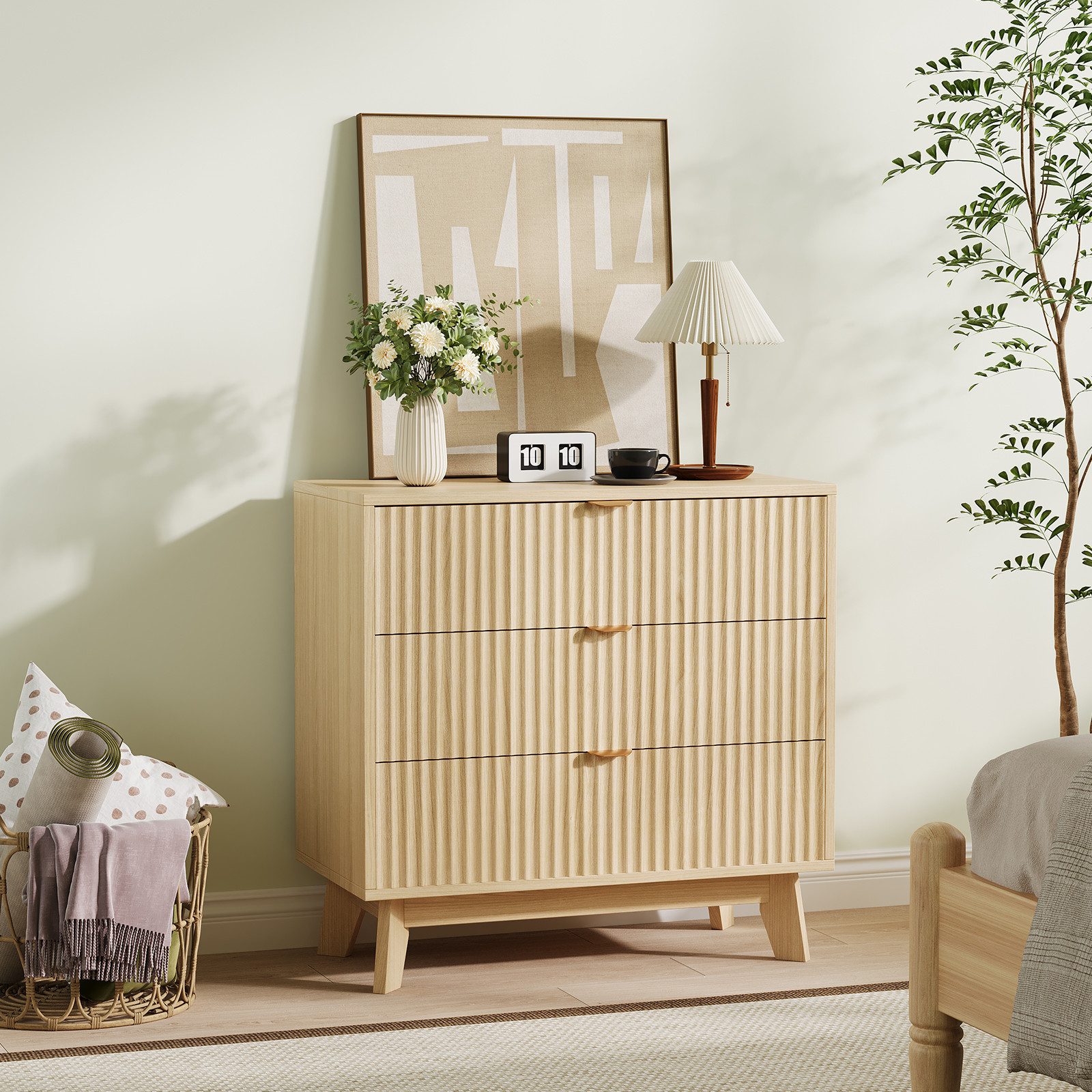 GarveeMore Sideboard (Packung, 3 Schubladen), 40 cm (T) x 80 cm (B) x 78,5 cm (H)