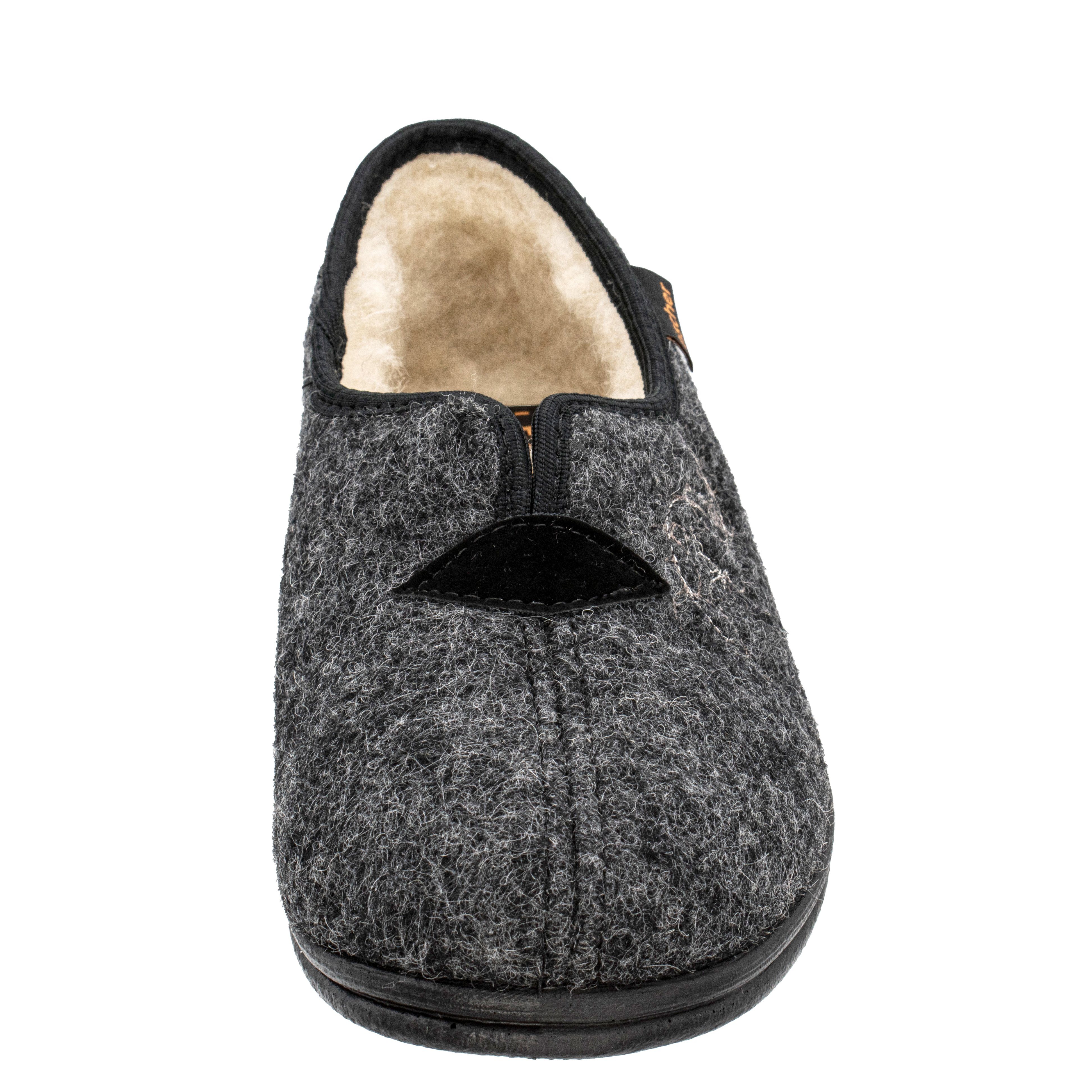 Fischer-Markenschuh Dora Hausschuh zum Schlupfen, Schurwollfutter, Wollfilz, wärmend