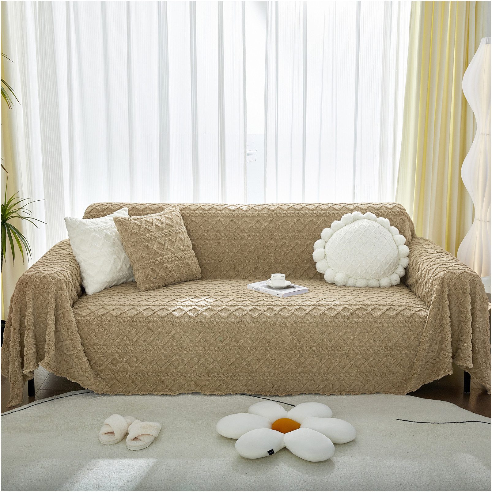 Jibenhome Sofabezug Weiche Flauschige Sofaüberwurf Decke, günstig online kaufen