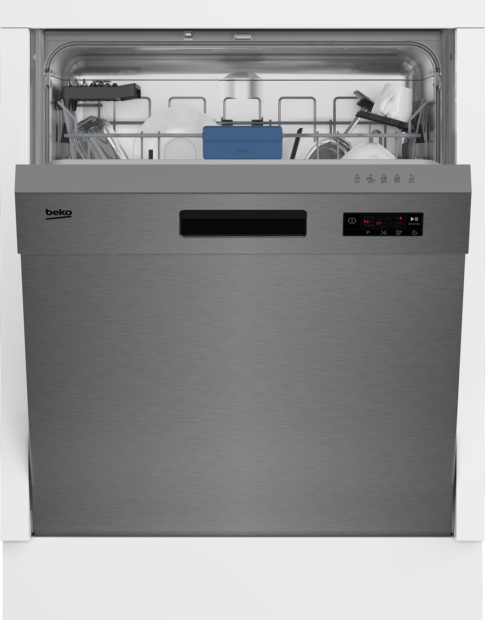 BEKO Unterbaugeschirrspüler BDUN15430X 7697701677, 14 Maßgedecke, Quick&Clean – Kraftvolle Reinigung für sauberes Geschirr in 90 Minuten