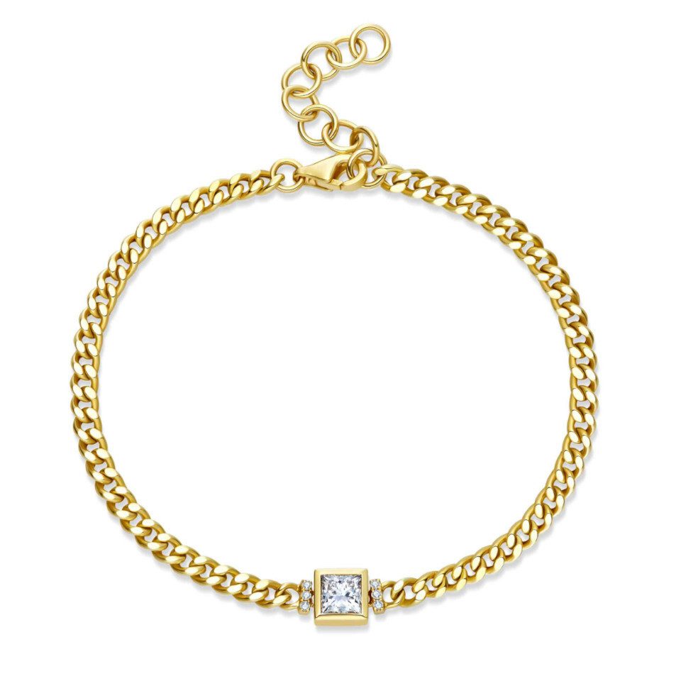 Sternvoll Armkette IGI zert. Cuban Armband 0.59 ct Diamanten 750 Gold, IGI- günstig online kaufen