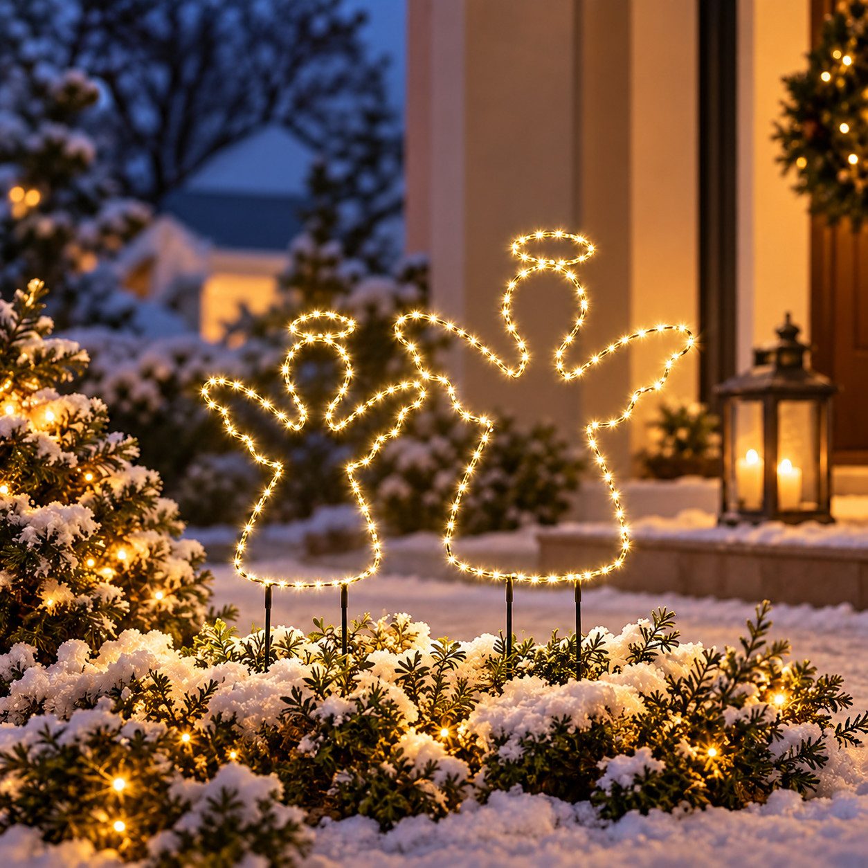 Weltbild Gartenstecker XXL Engelchen 2er Set Silhouette Weihnachtsdeko Adventsdeko Gartendeko Engel Gartenbeleuchtung Außenbeleuchtung Dekofiguren Gartenstecker