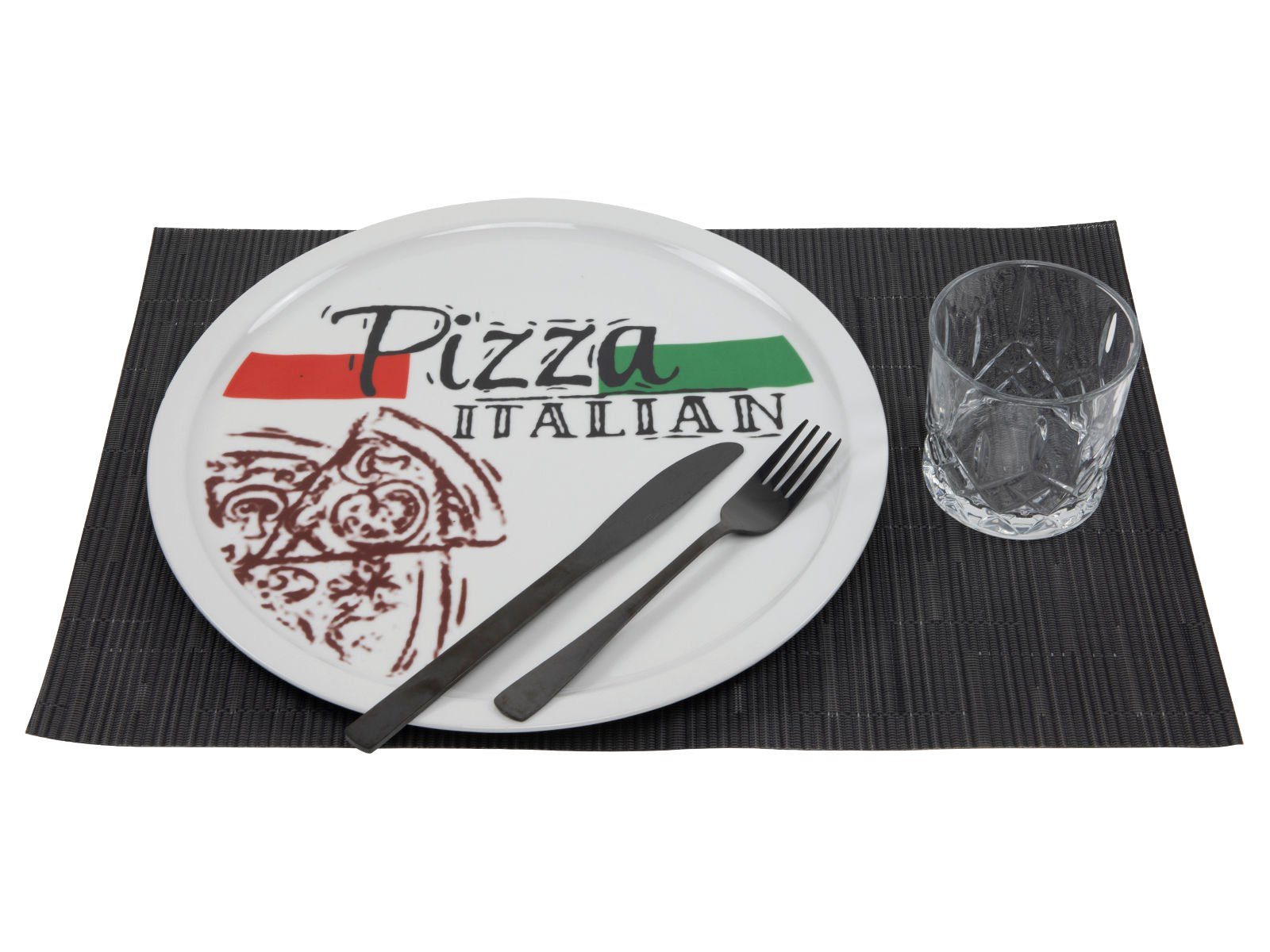 Spetebo Pizzateller PIZZA Teller 31,5 cm - 2er Set - je Motiv 1x, (2 St), 2er Set moderne Pizzateller
