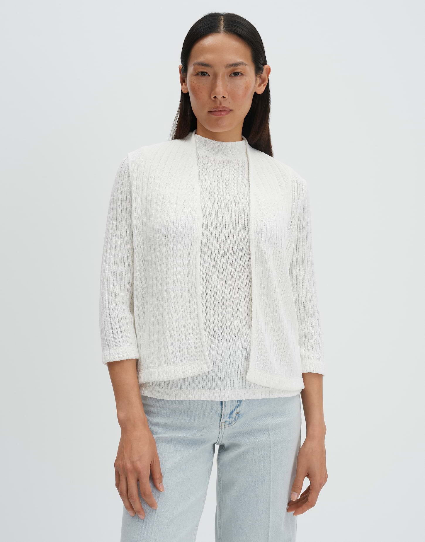 someday Sweatjacke Ucora ease mit offener Front Offene Front und 3/4 Arm für leichte Layerings