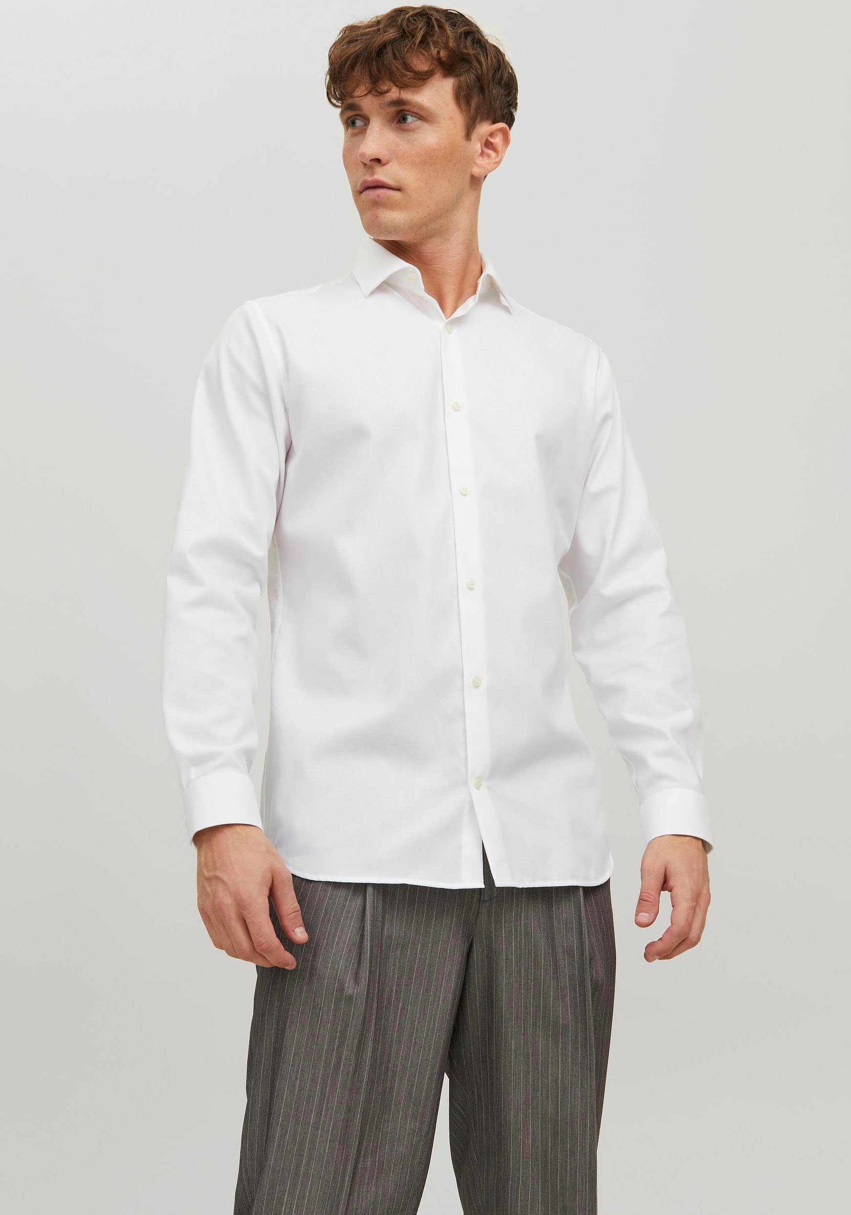 Jack & Jones Langarmhemd L/S JPRBLAPARKER SHIRT white