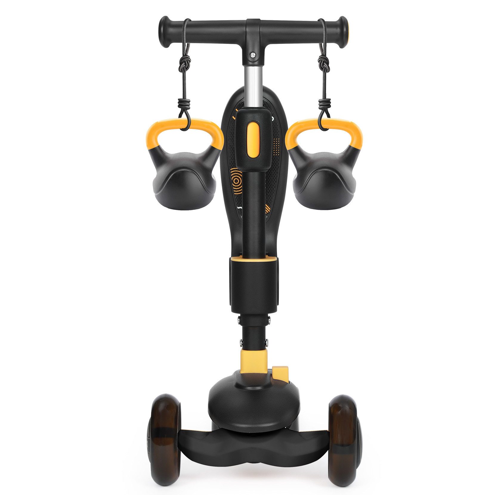 OUNUO Dreiradscooter 1009 Kinderroller mit LED und Sitz, höhenverstellbar, für 2 Jahren ab – Bild 3 von 5