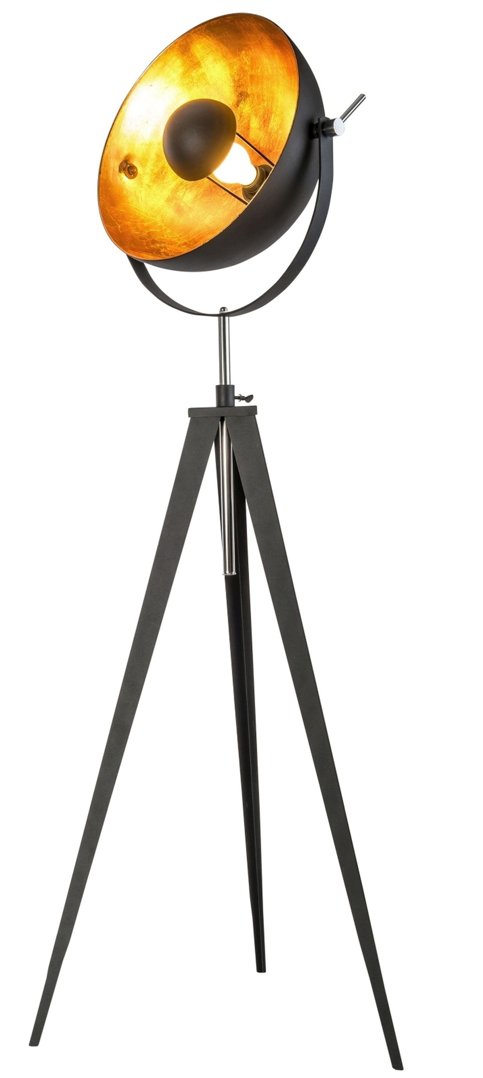 Stehlampe Stehleuchte Stehlampe Dreibein schwarz gold 40150145