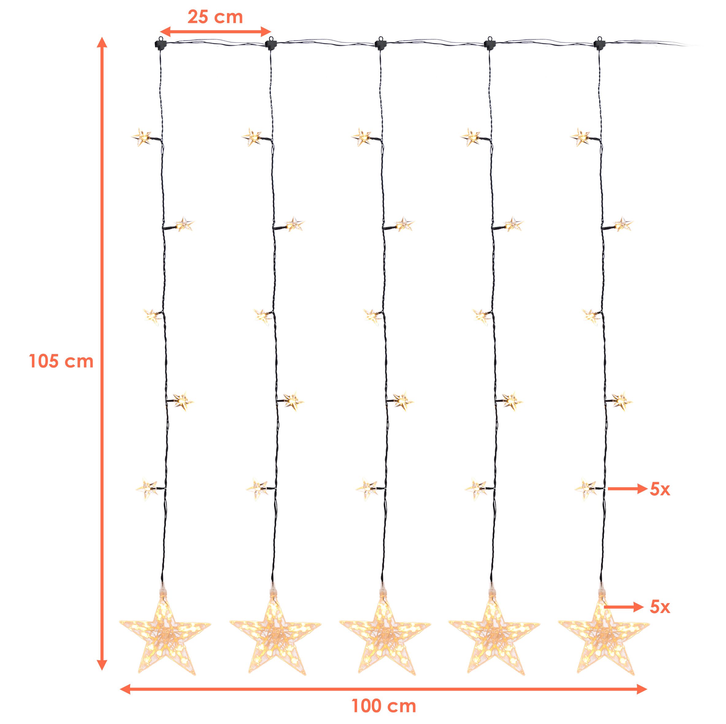 Spetebo Lichtervorhang Stern Lichtervorhang 105x100 cm günstig online kaufen