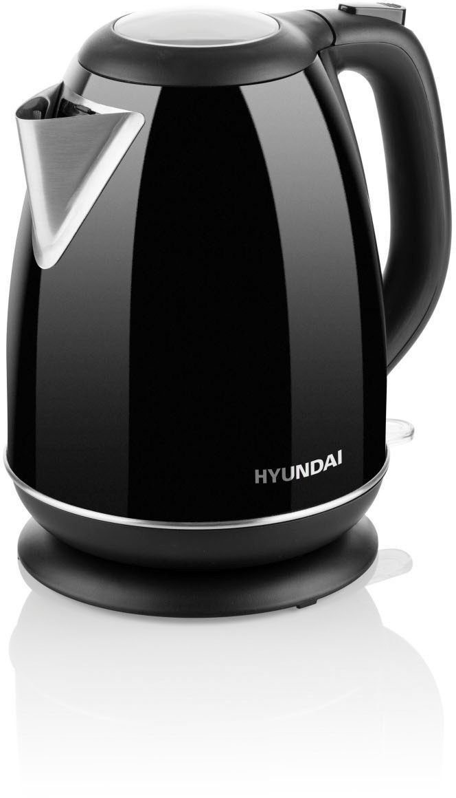 Hyundai Wasserkocher VK302B, 1,7 l, 2200 W, Edelstahl, Doppelsicherheitssystem, transparenter Deckel