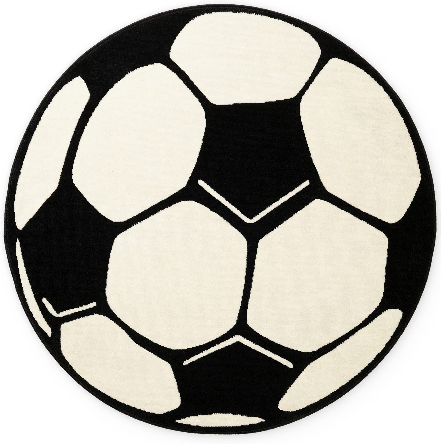 HANSE Home Kinderteppich Fußball, rund, Höhe: 10 mm, Kinder-Teppich, Rutschfest, Kurzflor, Fussball, Kinderzimmer, Spiel