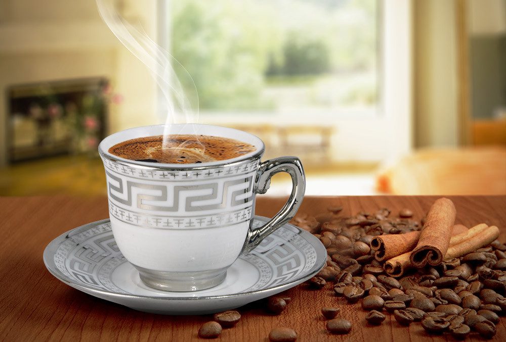 Cinar Kaffeeservice Porzellan Espressotassen Set Mokka Tassen für 6 Personen Metallständer, 6 Personen, 12 teiliges Espressotassenset für 6 Personen