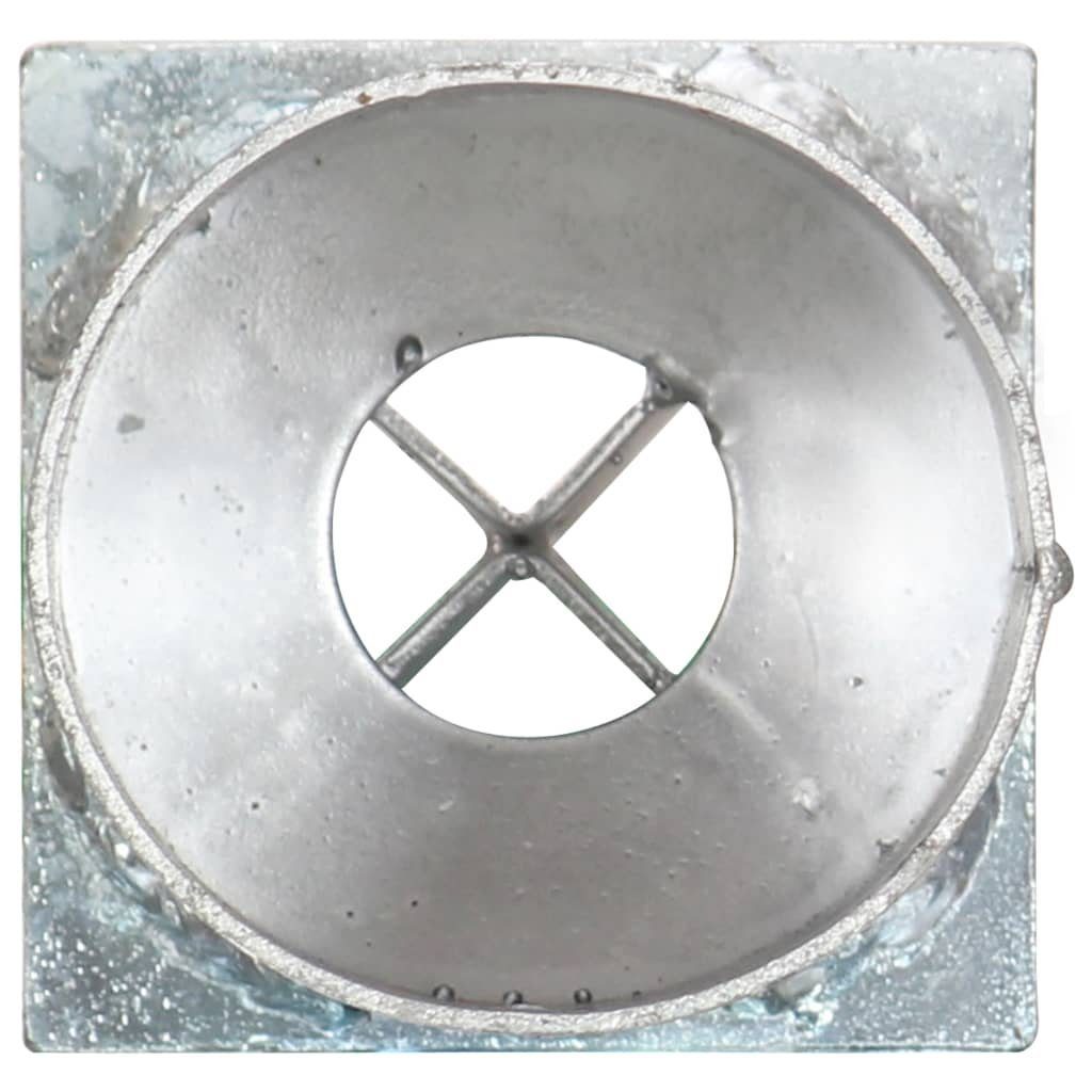 Verzinkter Silbern Einschlagbodenhülse Erdspieße vidaXL Bodenspieß Stk Stahl 8x61 cm 2 Bodenhülse