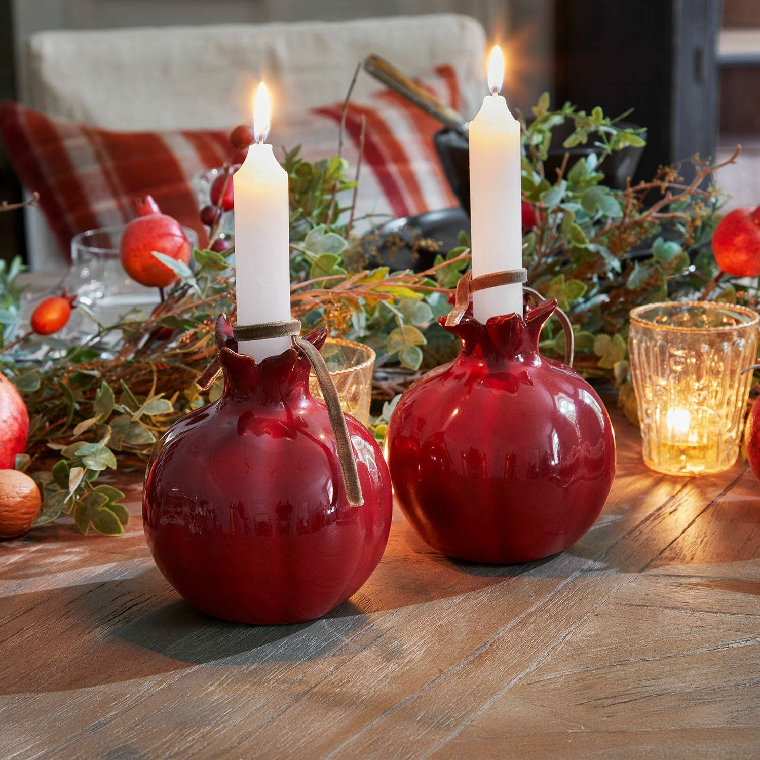 Mirabeau Kerzenständer Kerzenständer 2er Set Karidah rot