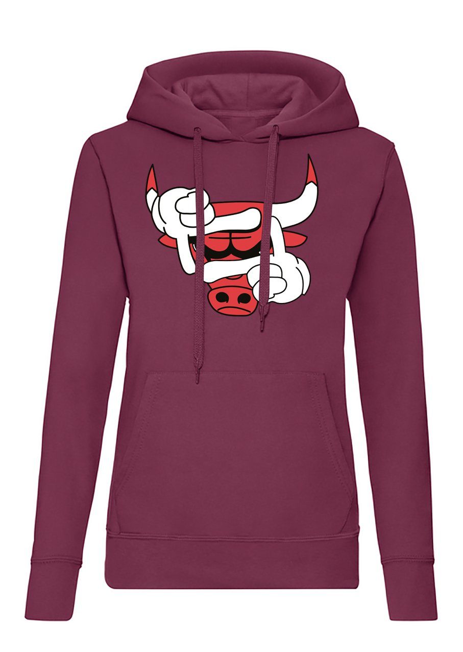 Blondie & Brownie Hoodie Damen Bulls Eye Auge Stier Bullen Sport mit Kapuze