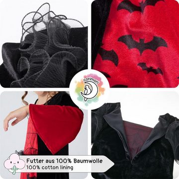 Corimori Vampir-Kostüm Vampir Halloween-Kostüm Set Kinder-Kleid, Karneval, Kleid