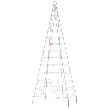 vidaXL Lichterkette LED-Weihnachtsbaum für Fahnenmast 200 LEDs Mehrfarbig 180 cm Außenbere