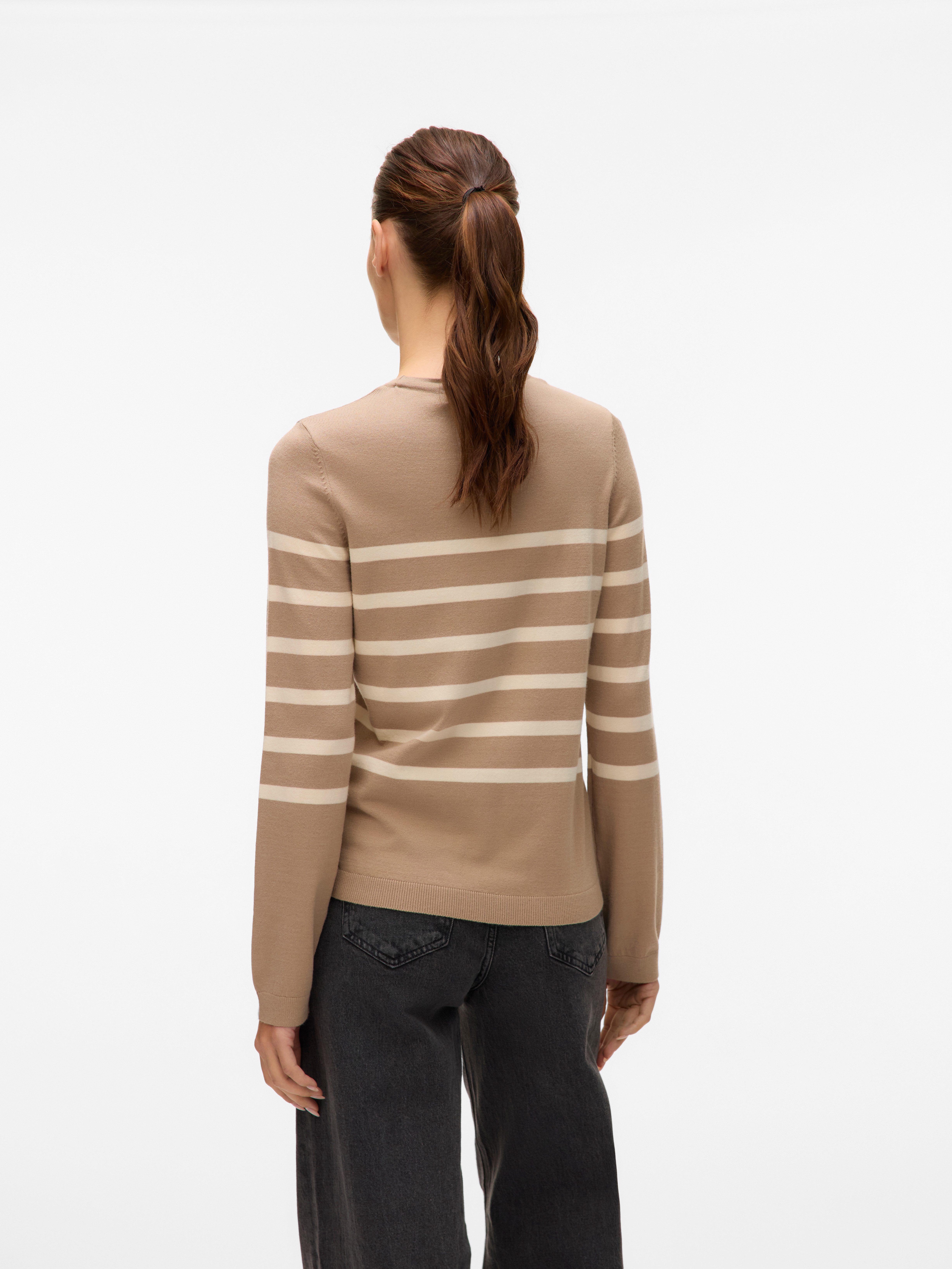 Vero Moda Rundhalspullover VMSABA PLAIN LS O-NECK PULLOVER GA NOOS