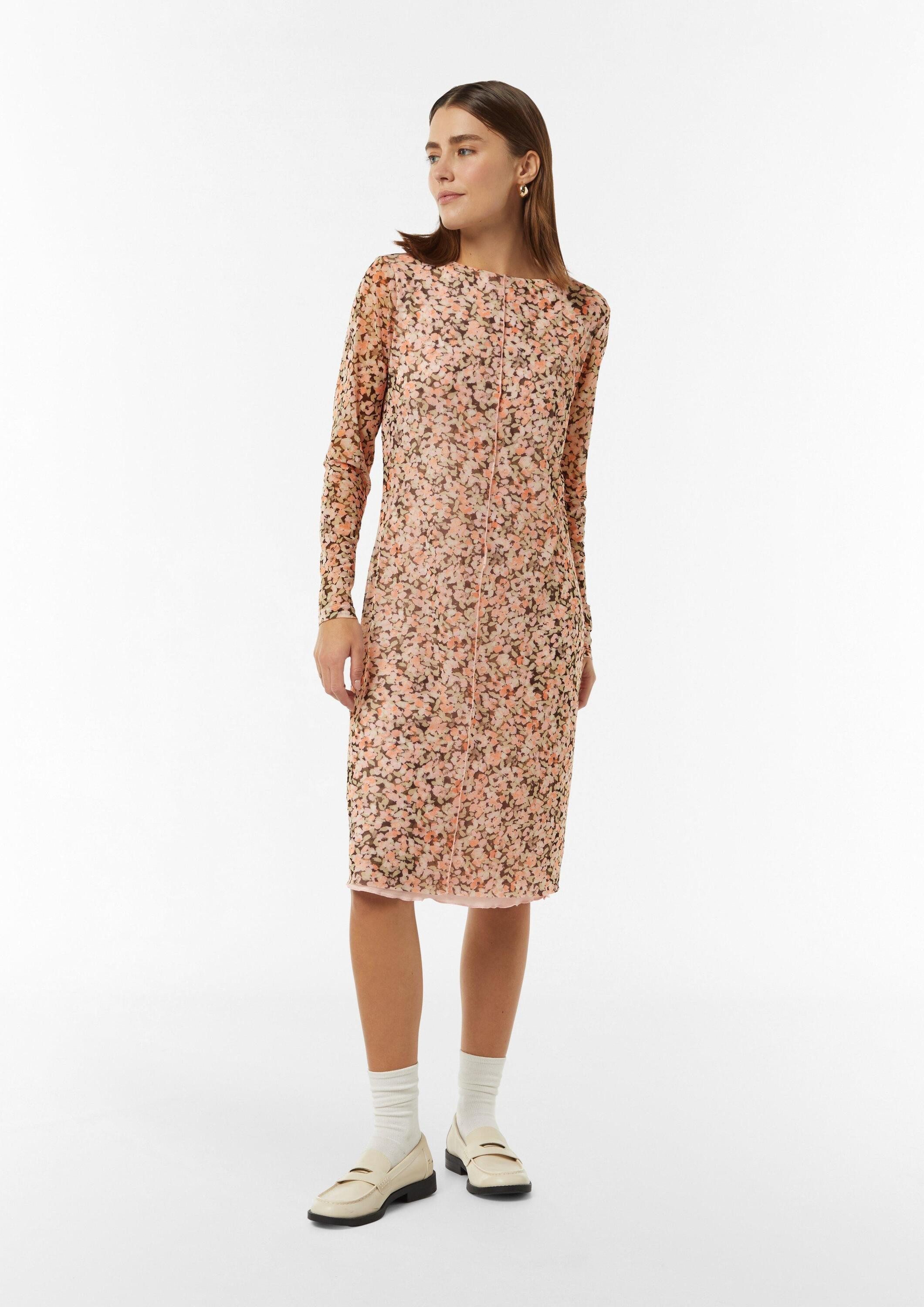 comma Minikleid Kleid Midikleid aus Mesh mit floralem Print – Bild 5 von 5