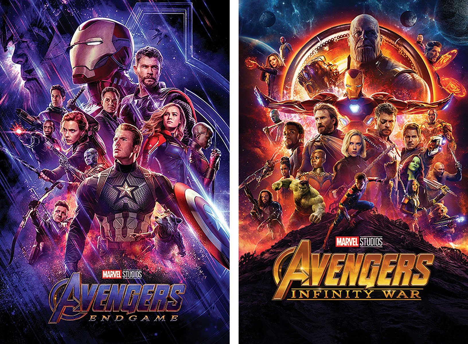 MARVEL Плакат Avengers Плакат 2erSet Infinity War & Endgame 61 x 91,5 cm