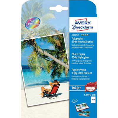 Avery Zweckform Fotopapier Superior Inkjet Fotopapier, 13 x 18, 230 g/m², 45, Hochglänzend