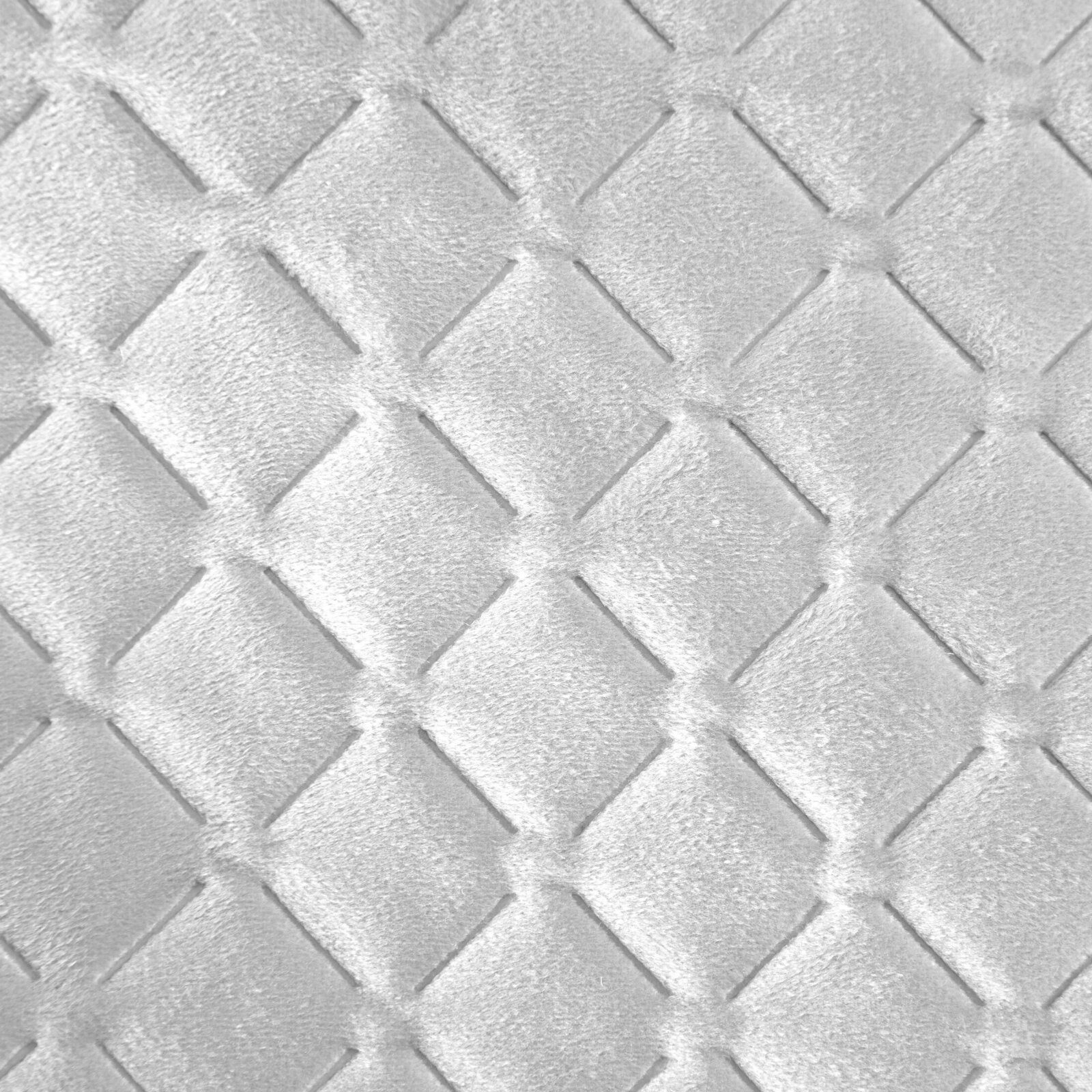 Eurofirany Tagesdecke Gesteppte Decke Velours Karomuster Weicher Überwurf, Eleganter Bettüberwurf Doppelbett