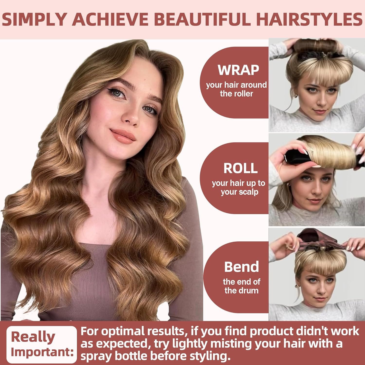 AURIVION Lockenwickler Hitzefreie Lockenwickler 6er Set für Locken über Nacht, Set, 6 tlg., Lockenwickler ohne Hitze für langes Haar schonendes Styling