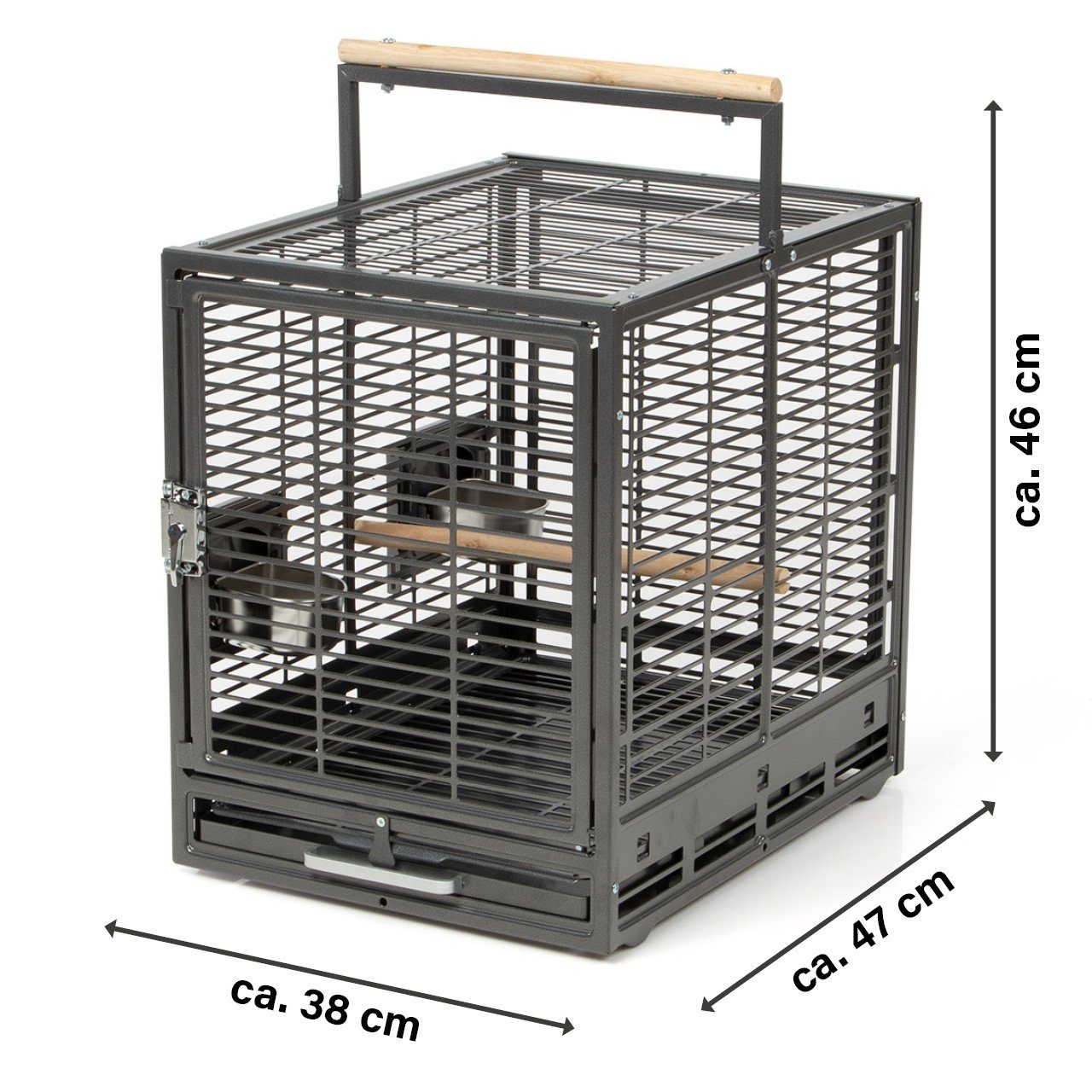 Montana Cages Tierreisebox Transportkäfig für Papageien, für Großsittiche, Sittiche, kleine und mittleren Papageien