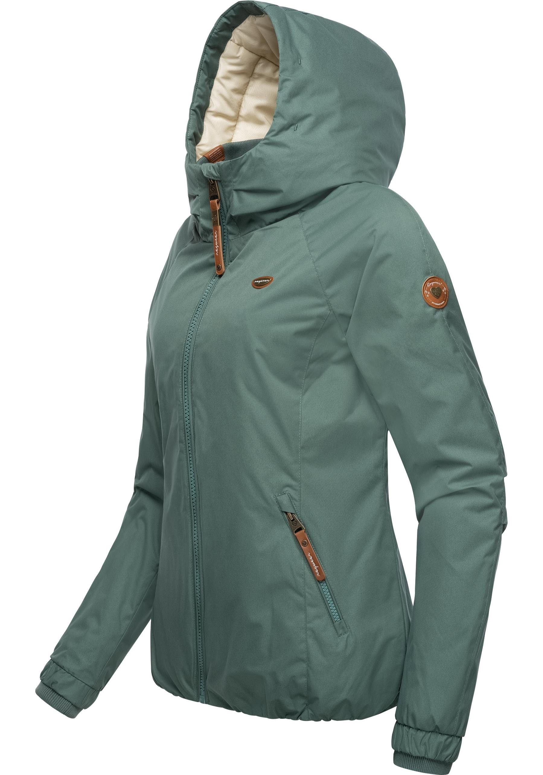 Ragwear Winterjacke Dizzie Winter wasserdichte Outdoorjacke Winter tannengrün Kapuze den mit für