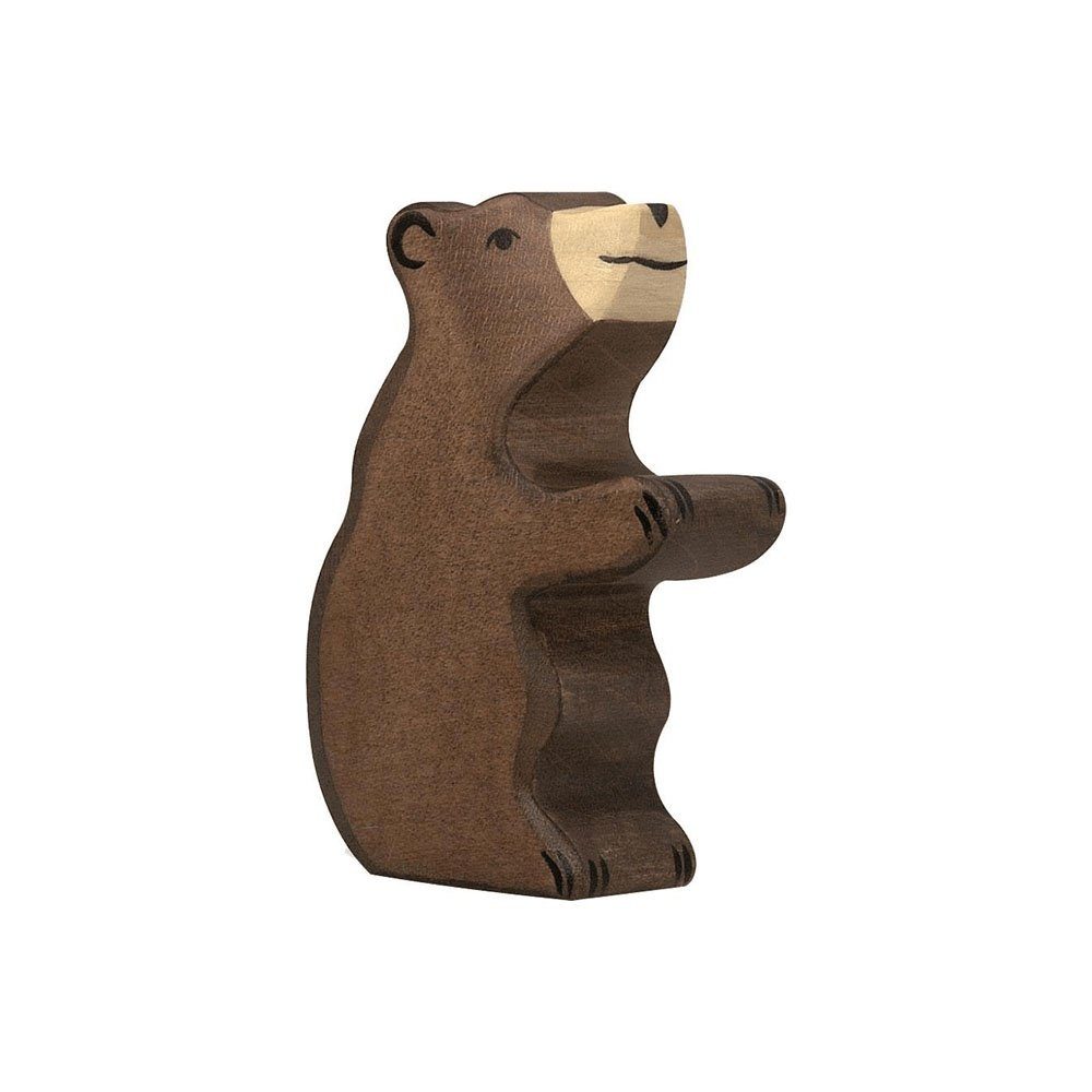 Holztiger Tierfigur HOLZTIGER Braunbär aus Holz - klein, sitzend
