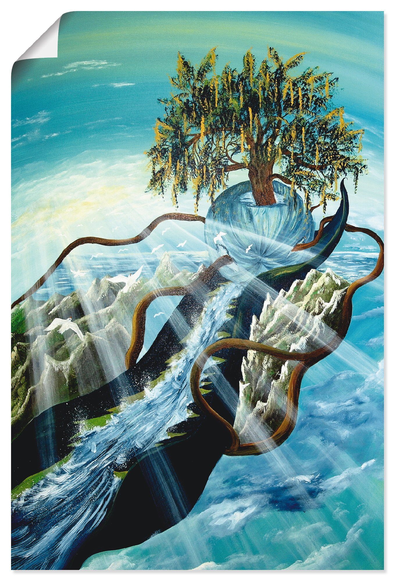 Artland Poster Lebensfluss, klassische Fantasie (1 St), ohne Rahmen