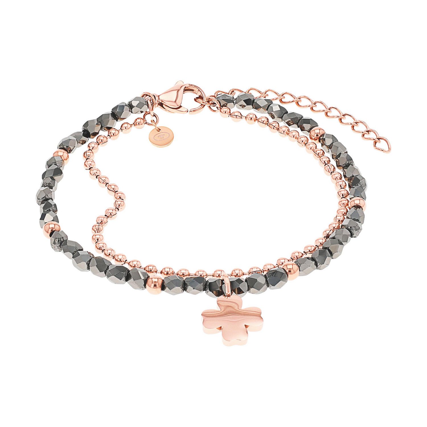 TOM TAILOR Armband Schmuck Geschenk Edelstahl Kleeblatt, mit Glassteine
