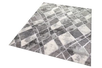 Teppich Teppich modern Designerteppich Wohnzimmerteppich Rauten abstrakt in grau, Teppich-Traum, rechteckig, Höhe: 1.3 mm